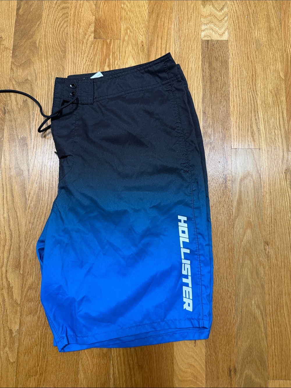 Hollister Black-to-Royal Blue Ombre Swim Board Shorts